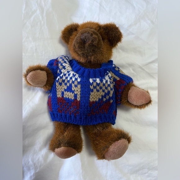Vintage Bialosky Brown Bear Box Jointed Limited Edition Chester Sweater Plush - Picture 7 of 12